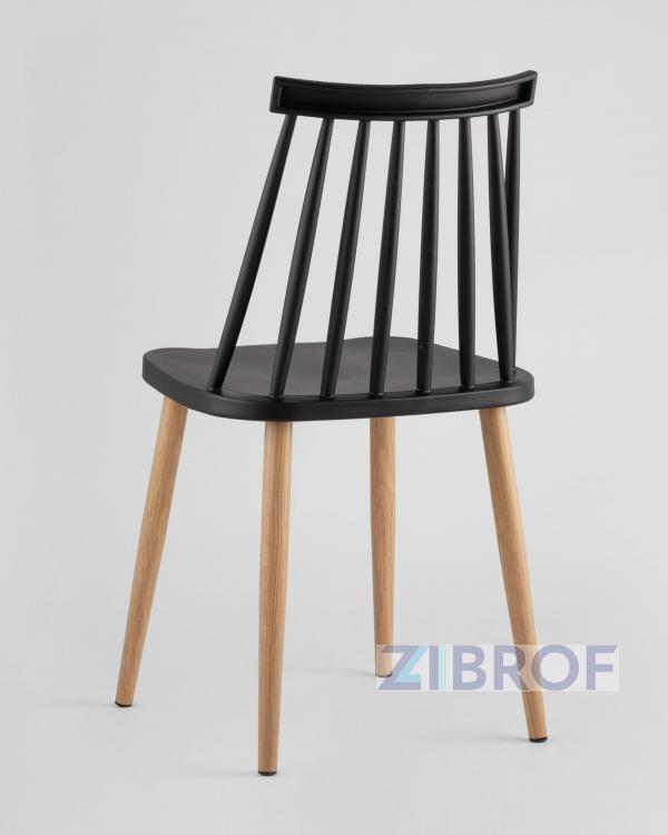 стол Освальд стеклянный, стулья Морган пластиковые черные