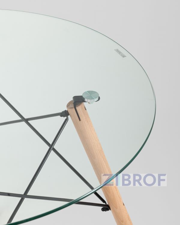 Стол обеденный EAMES DSW стеклянный, диаметр 80 см