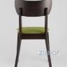 Комплект из четырех стульев TOMAS мягкое салатовое сиденье деревянный каркас из массива гевеи