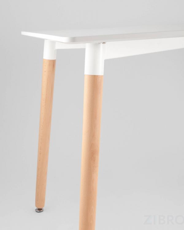 Стол Oslo Rectangle WT белый, столешница МДФ, деревянные ножки