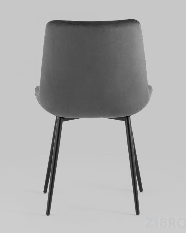 Стул Остин велюр тёмно-серый обеденный ножки металл черный Стул Остин велюр тёмно-серый обеденный ножки металл черный