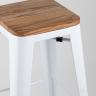 Стул барный Tolix WOOD белый глянцевый, металл с порошковым покрытием, светлое дерево, металл Стул барный Tolix WOOD белый глянцевый, металл с порошковым покрытием, светлое дерево, металл