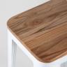 Стул барный Tolix WOOD белый глянцевый, металл с порошковым покрытием, светлое дерево, металл Стул барный Tolix WOOD белый глянцевый, металл с порошковым покрытием, светлое дерево, металл