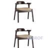 Комплект из двух стульев VINCENT в мягкой бежевой обивке, деревянный каркас из массива гевеи