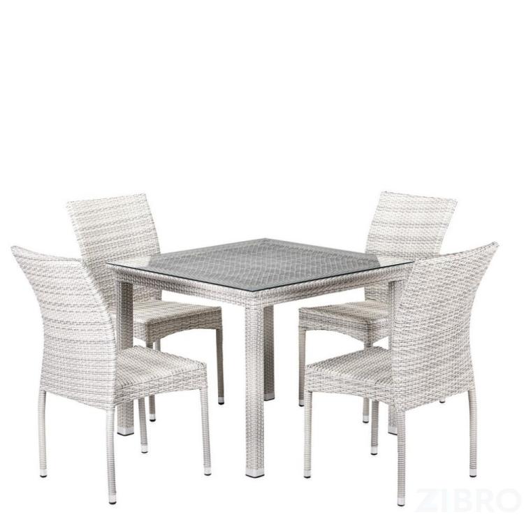 Комплект плетеной мебели T257C/Y380-W85-90x90 4Pcs Latte Комплект плетеной мебели T257C/Y380-W85-90x90 4Pcs Latte
