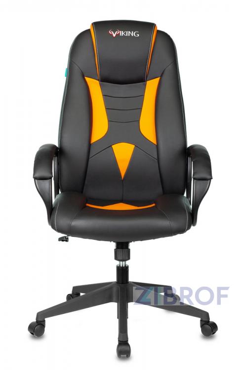 Кресло игровое Бюрократ VIKING-8N/BL-OR черный/оранжевый искусственная кожа геймерское