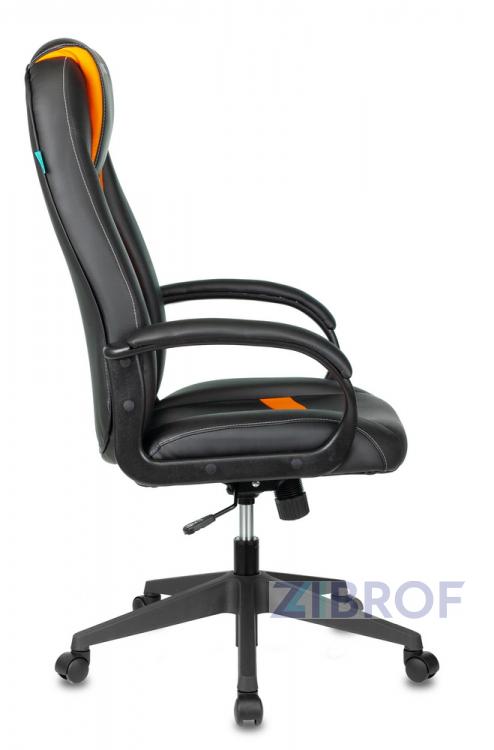 Кресло игровое Бюрократ VIKING-8N/BL-OR черный/оранжевый искусственная кожа геймерское