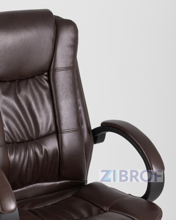 Компьютерное кресло TopChairs Atlant офисное коричневое обивка экокожа, механизм качания Top Gun коричневый