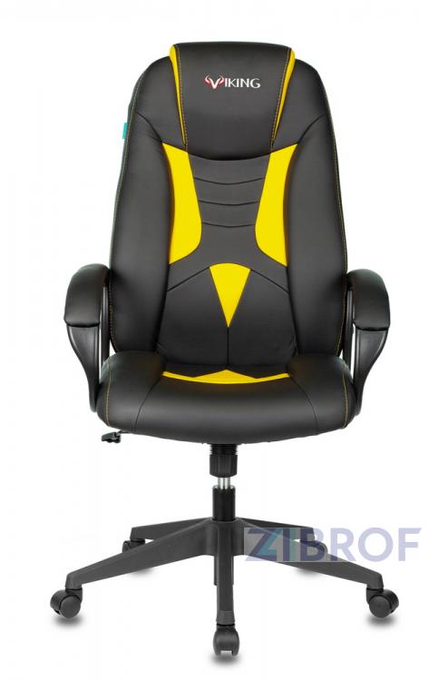 Кресло игровое Бюрократ VIKING-8N/BL-YELL черный/желтый искусственная кожа геймерское