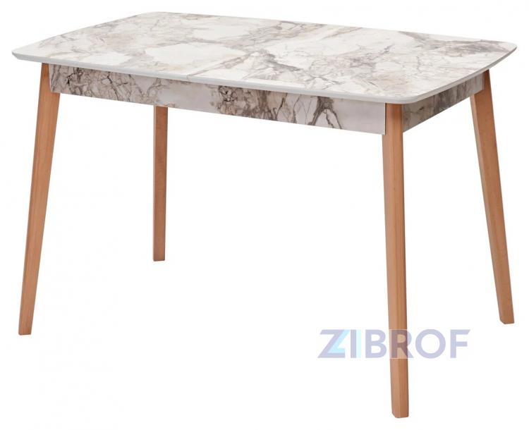 Стол обеденный 29 White Marble раскладной 120-150*75 белый мрамор