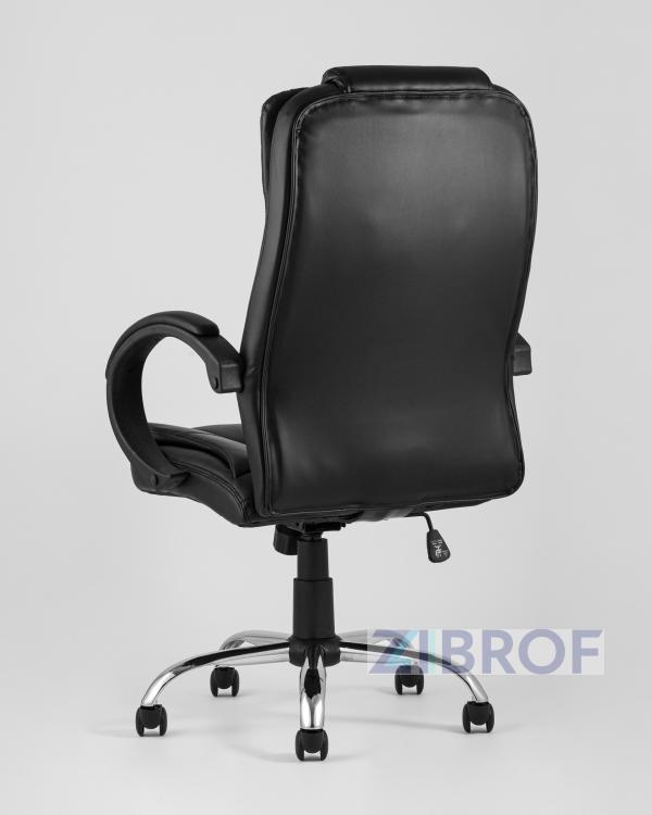 Компьютерное кресло TopChairs Atlant офисное черное обивка экокожа, механизм качания Top Gun пятилучье