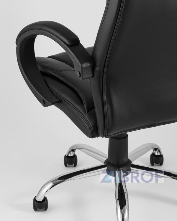 Компьютерное кресло TopChairs Atlant офисное черное обивка экокожа, механизм качания Top Gun пятилучье