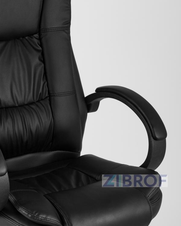 Компьютерное кресло TopChairs Atlant офисное черное обивка экокожа, механизм качания Top Gun пятилучье