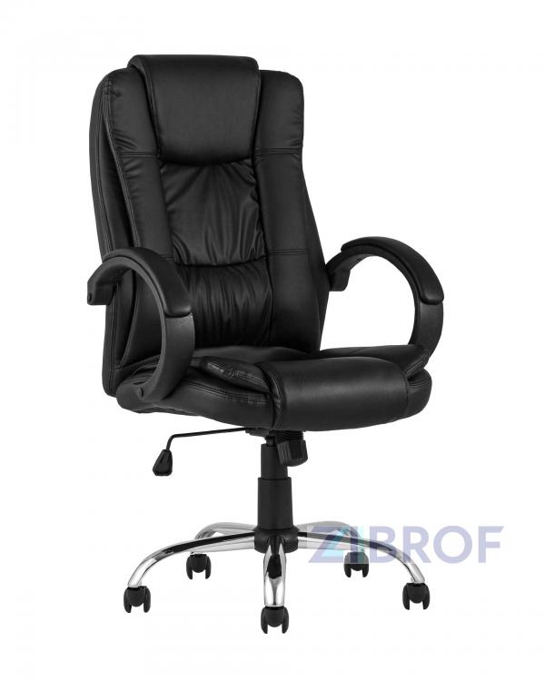 Компьютерное кресло TopChairs Atlant офисное черное обивка экокожа, механизм качания Top Gun пятилучье