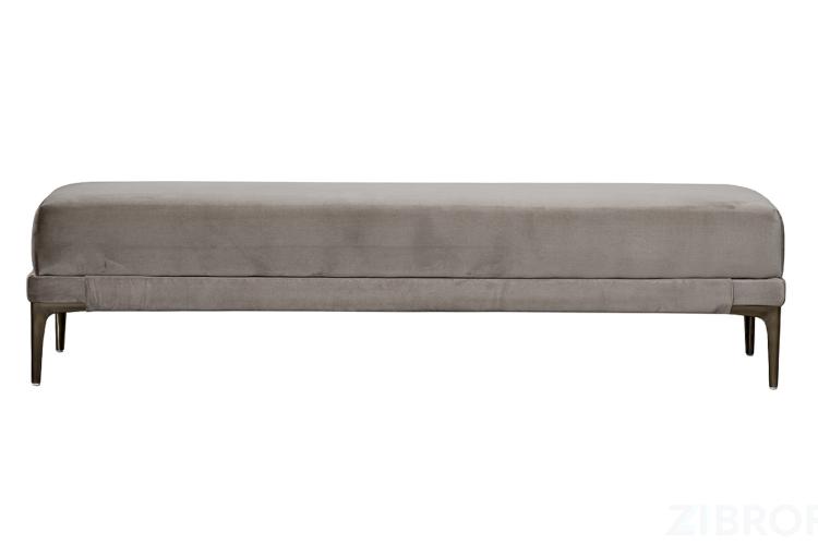 Банкетка Prima на метал опорах бежевая Velvet BEG 40*160*40см