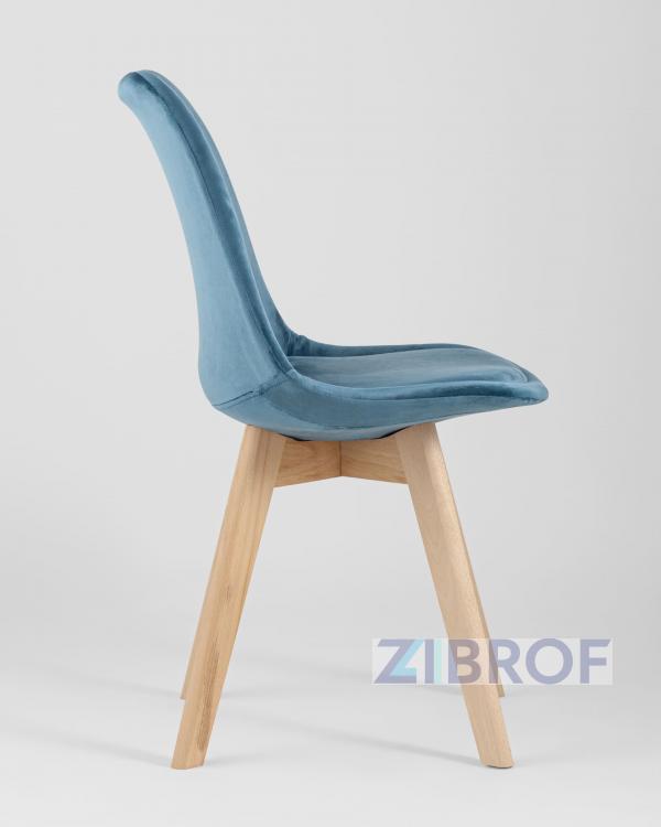 Обеденная группа стол Берген 160-220*90, 6 cтульев Frankfurt велюр синий