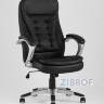 Компьютерное кресло TopChairs Control офисное черное обивка экокожа, механизм качания Top Gun