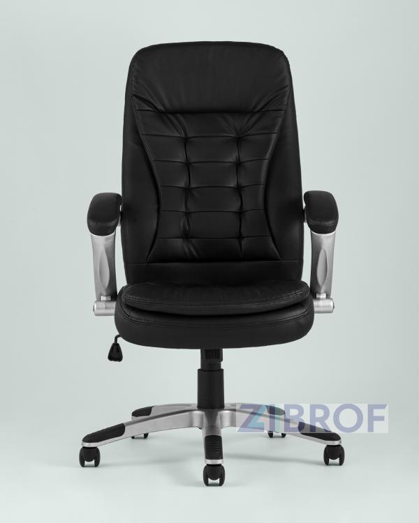 Компьютерное кресло TopChairs Control офисное черное обивка экокожа, механизм качания Top Gun