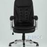 Компьютерное кресло TopChairs Control офисное черное обивка экокожа, механизм качания Top Gun