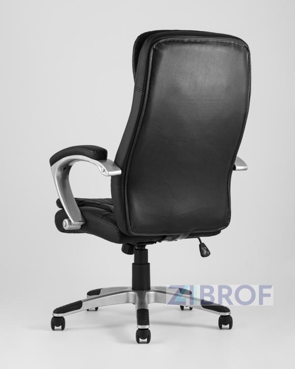 Компьютерное кресло TopChairs Control офисное черное обивка экокожа, механизм качания Top Gun