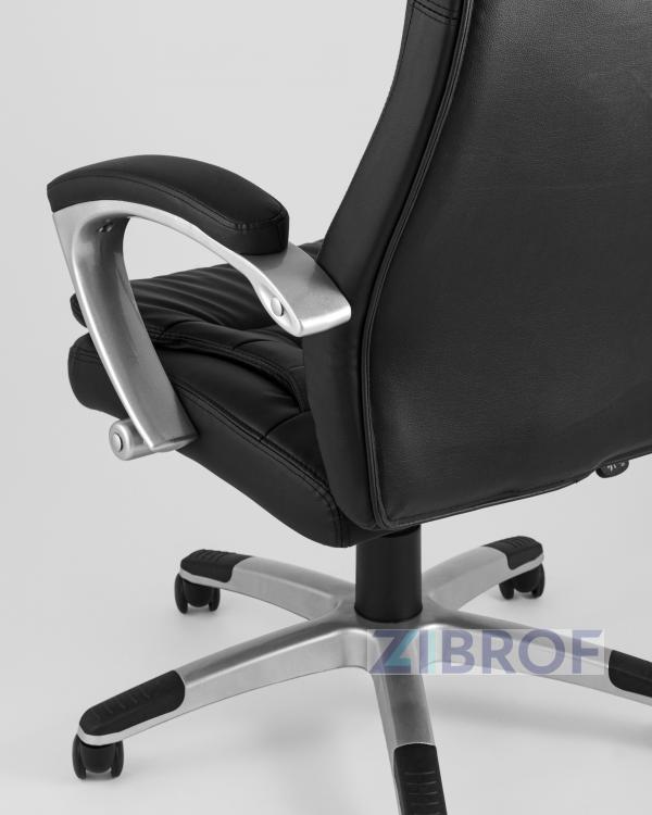 Компьютерное кресло TopChairs Control офисное черное обивка экокожа, механизм качания Top Gun