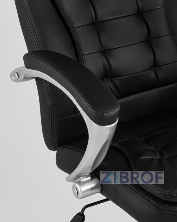 Компьютерное кресло TopChairs Control офисное черное обивка экокожа, механизм качания Top Gun