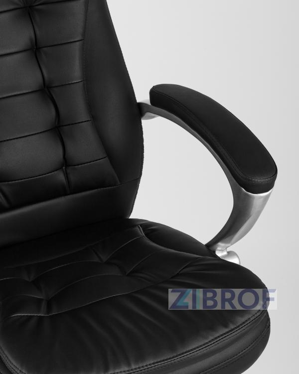 Компьютерное кресло TopChairs Control офисное черное обивка экокожа, механизм качания Top Gun