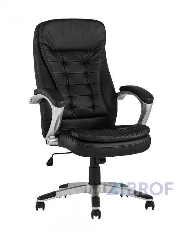 Компьютерное кресло TopChairs Control офисное черное обивка экокожа, механизм качания Top Gun