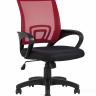 Компьютерное кресло TopChairs Simple офисное красное в обивке из текстиля с сеткой, механизм качания Top Gun