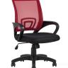 Компьютерное кресло TopChairs Simple офисное красное в обивке из текстиля с сеткой, механизм качания Top Gun