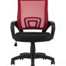 Компьютерное кресло TopChairs Simple офисное красное в обивке из текстиля с сеткой, механизм качания Top Gun