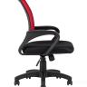 Компьютерное кресло TopChairs Simple офисное красное в обивке из текстиля с сеткой, механизм качания Top Gun