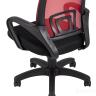 Компьютерное кресло TopChairs Simple офисное красное в обивке из текстиля с сеткой, механизм качания Top Gun