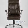 Компьютерное кресло TopChairs Force офисное коричневое в обивке из экокожи и сетки, механизм качания Top Gun
