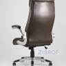 Компьютерное кресло TopChairs Force офисное коричневое в обивке из экокожи и сетки, механизм качания Top Gun