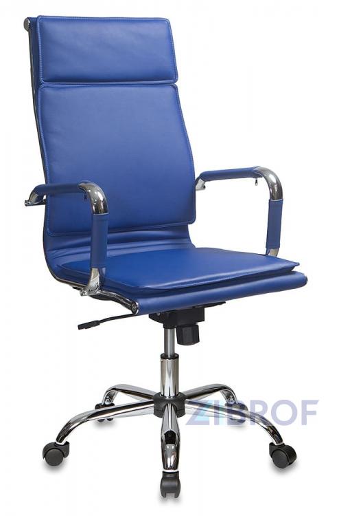 для руководителя офисное Бюрократ CH-993/BLUE синий обивка экокожа крестовина металл