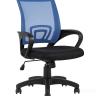 Компьютерное кресло TopChairs Simple офисное синее в обивке из текстиля с сеткой, механизм качания Top Gun
