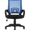 Компьютерное кресло TopChairs Simple офисное синее в обивке из текстиля с сеткой, механизм качания Top Gun