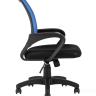Компьютерное кресло TopChairs Simple офисное синее в обивке из текстиля с сеткой, механизм качания Top Gun