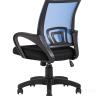 Компьютерное кресло TopChairs Simple офисное синее в обивке из текстиля с сеткой, механизм качания Top Gun