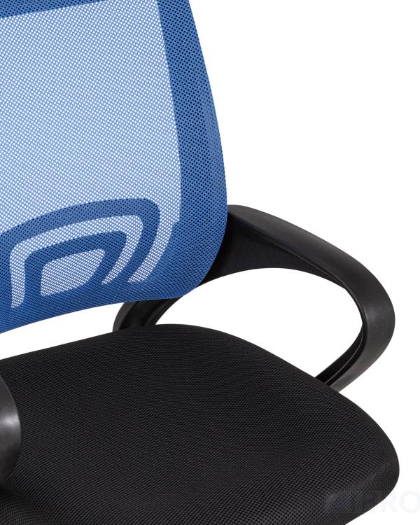 Компьютерное кресло TopChairs Simple офисное синее в обивке из текстиля с сеткой, механизм качания Top Gun