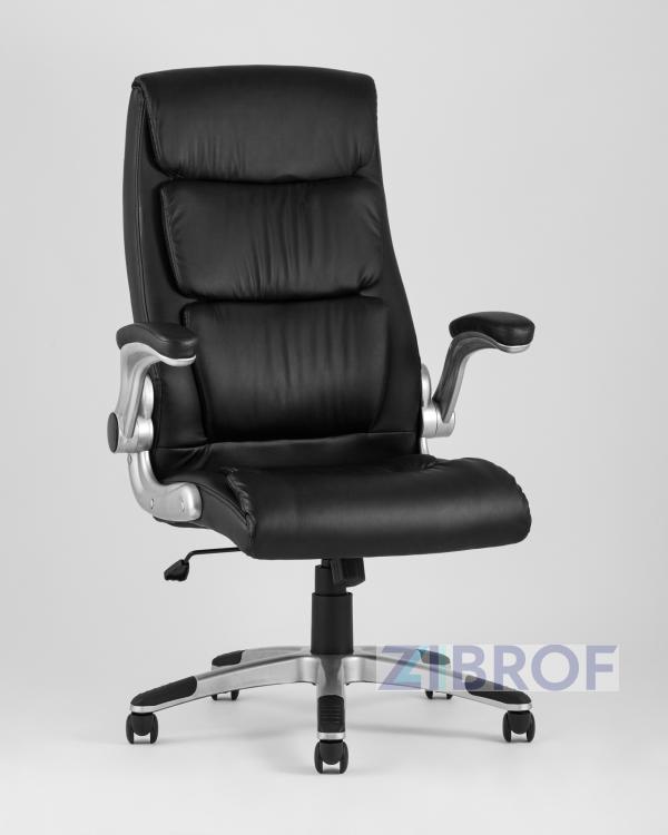 Компьютерное кресло TopChairs Force офисное черное, обивка из экокожи