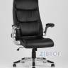 Компьютерное кресло TopChairs Force офисное черное, обивка из экокожи