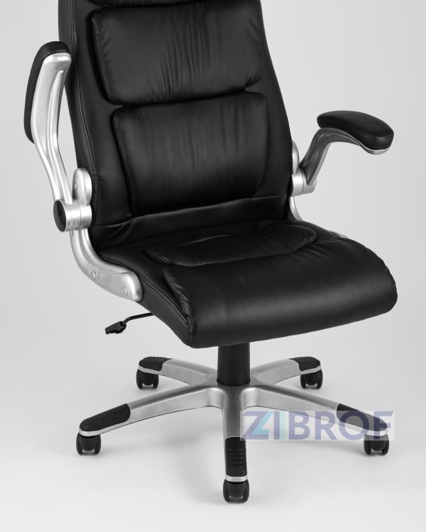 Компьютерное кресло TopChairs Force офисное черное, обивка из экокожи