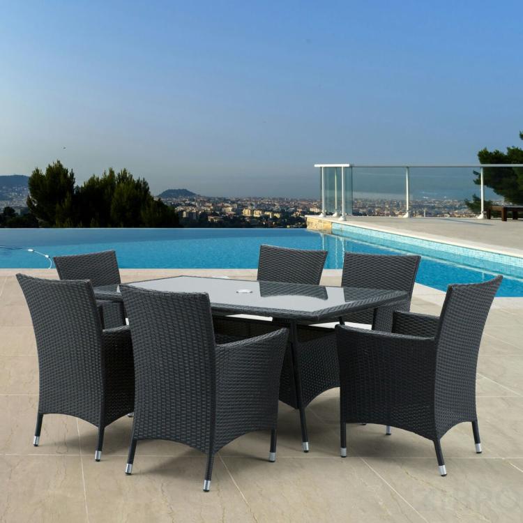 Комплект плетеной мебели AFM-170S/Y189D  Black 6Pcs