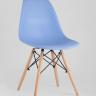 Стул Eames SIMPLE DSW голубой, литой полипропилен, стальной каркас, натуральный массив бука