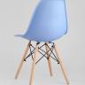Стул Eames SIMPLE DSW голубой, литой полипропилен, стальной каркас, натуральный массив бука