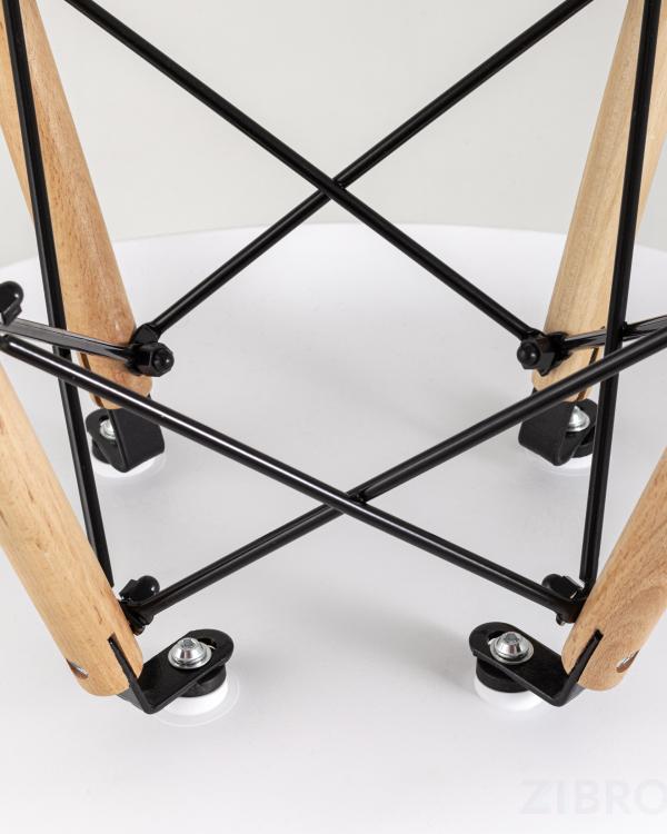 Стул Eames SIMPLE DSW голубой, литой полипропилен, стальной каркас, натуральный массив бука