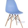 Стул Eames SIMPLE DSW голубой, литой полипропилен, стальной каркас, натуральный массив бука