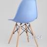 Стул Eames SIMPLE DSW голубой, литой полипропилен, стальной каркас, натуральный массив бука